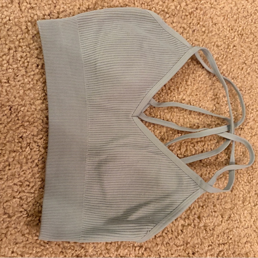 Aerie Strappy Ribbed Bralette - Light Gray